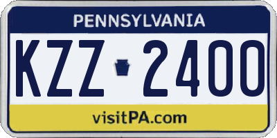 PA license plate KZZ2400