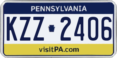 PA license plate KZZ2406