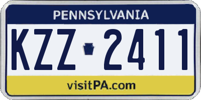 PA license plate KZZ2411