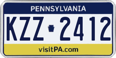 PA license plate KZZ2412