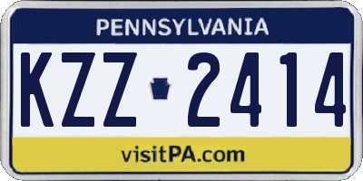 PA license plate KZZ2414