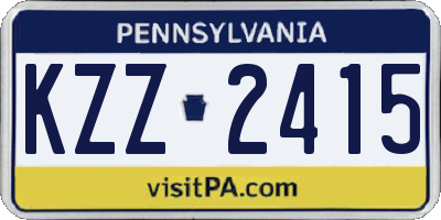 PA license plate KZZ2415