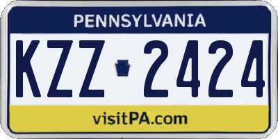 PA license plate KZZ2424