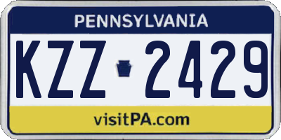 PA license plate KZZ2429