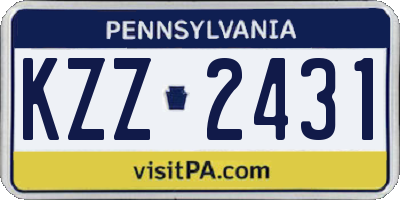 PA license plate KZZ2431