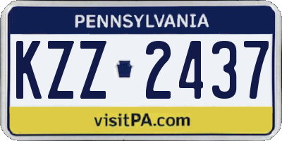PA license plate KZZ2437
