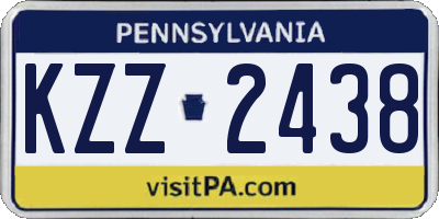 PA license plate KZZ2438