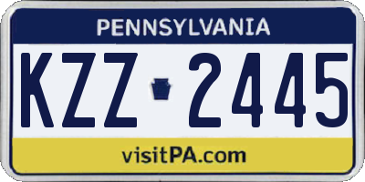 PA license plate KZZ2445