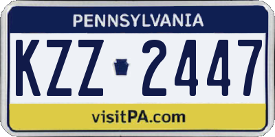 PA license plate KZZ2447