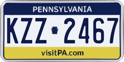 PA license plate KZZ2467