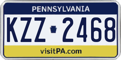 PA license plate KZZ2468