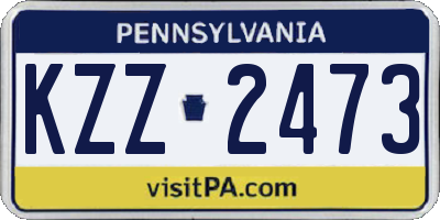 PA license plate KZZ2473