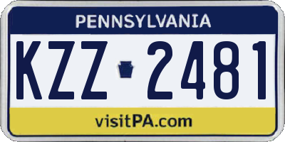 PA license plate KZZ2481