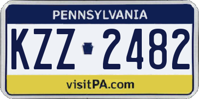 PA license plate KZZ2482