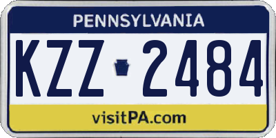 PA license plate KZZ2484