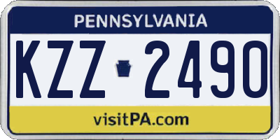 PA license plate KZZ2490