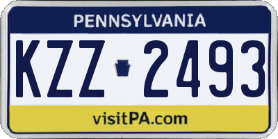 PA license plate KZZ2493