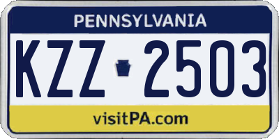 PA license plate KZZ2503