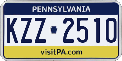 PA license plate KZZ2510