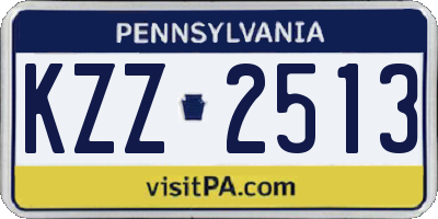 PA license plate KZZ2513