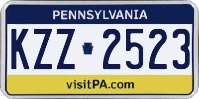PA license plate KZZ2523