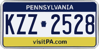 PA license plate KZZ2528