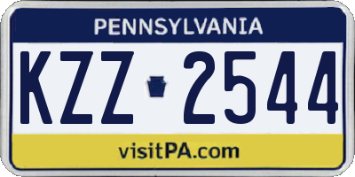 PA license plate KZZ2544