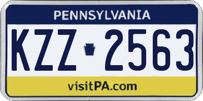 PA license plate KZZ2563