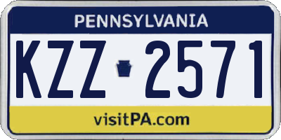 PA license plate KZZ2571