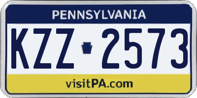 PA license plate KZZ2573