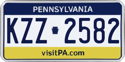PA license plate KZZ2582
