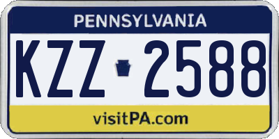 PA license plate KZZ2588