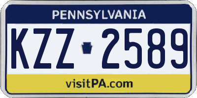 PA license plate KZZ2589