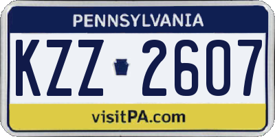PA license plate KZZ2607