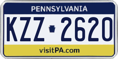 PA license plate KZZ2620