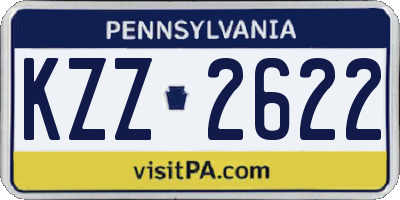 PA license plate KZZ2622