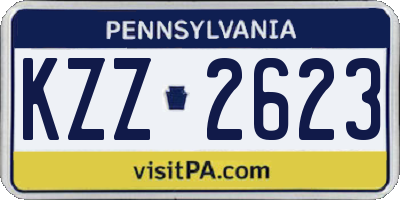 PA license plate KZZ2623