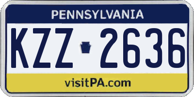 PA license plate KZZ2636