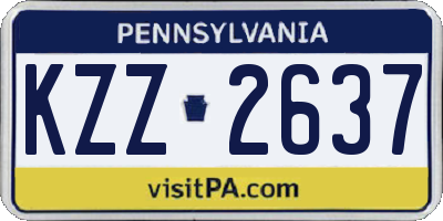 PA license plate KZZ2637