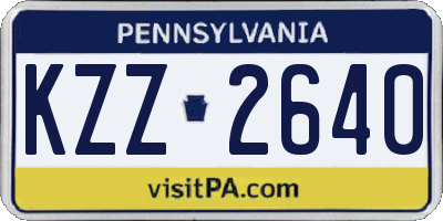 PA license plate KZZ2640