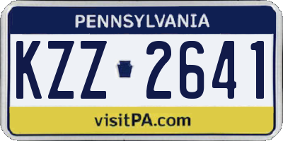 PA license plate KZZ2641