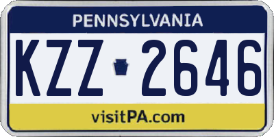 PA license plate KZZ2646