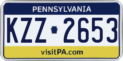 PA license plate KZZ2653