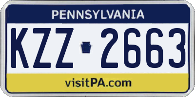 PA license plate KZZ2663