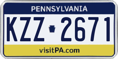 PA license plate KZZ2671
