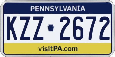 PA license plate KZZ2672