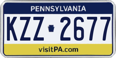 PA license plate KZZ2677