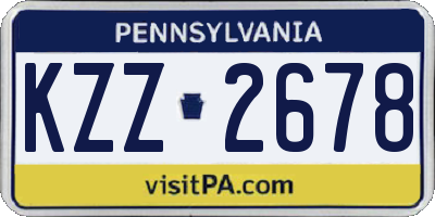 PA license plate KZZ2678