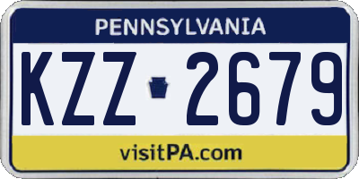 PA license plate KZZ2679