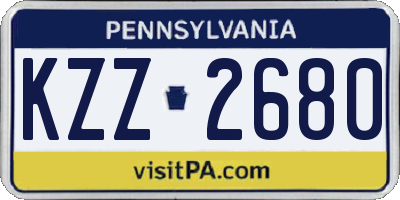 PA license plate KZZ2680